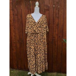 ASOS Curve Animal Print Short Sleeve Maxi Dress 24